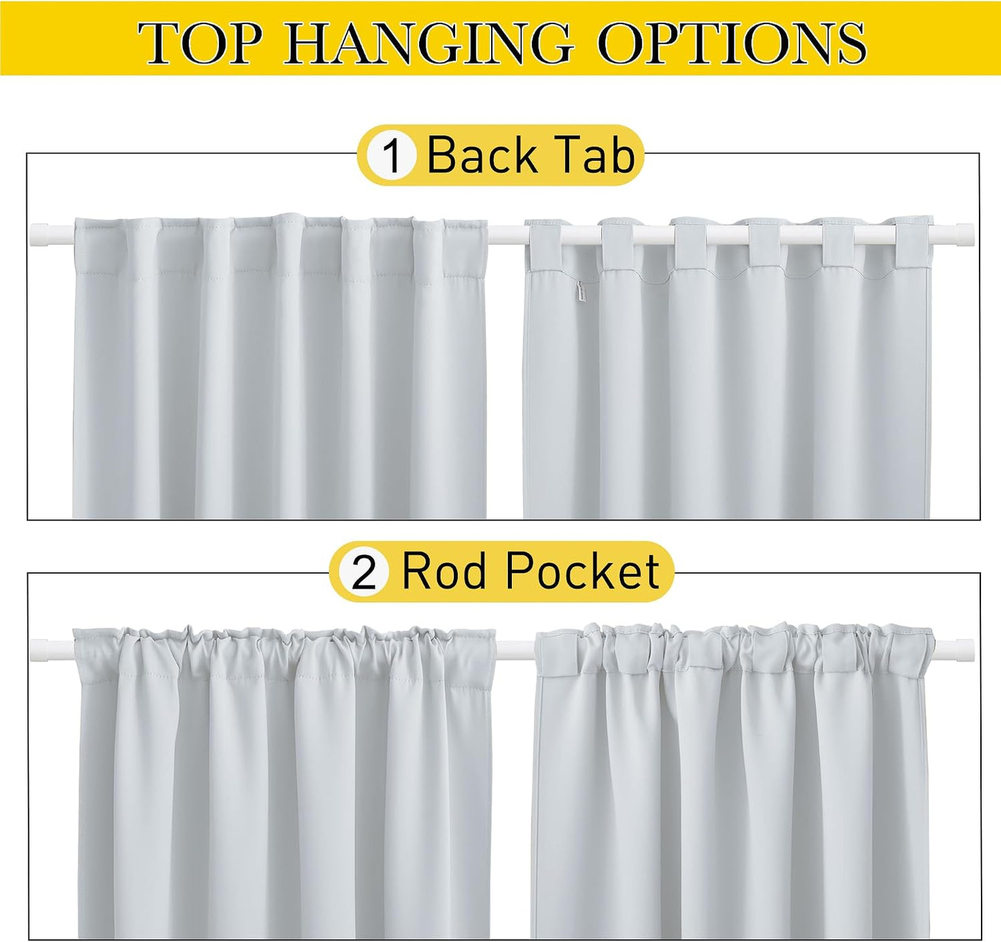 Cortinas opacas exteriores 52pulg térmicas impermeables