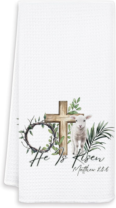 Toallas de cocina cristianas de Pascua con cruz