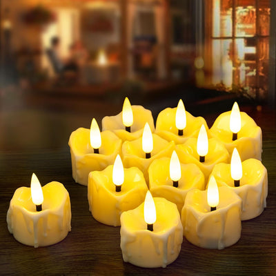 12 Velas Té LED Parpadeantes con Temporizador