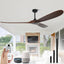 Ventilador techo 72pulg madera sin luz control Alexa 3 aspas nogal