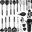 Set 30 Utensilios Silicona con Soporte Espátulas Calor