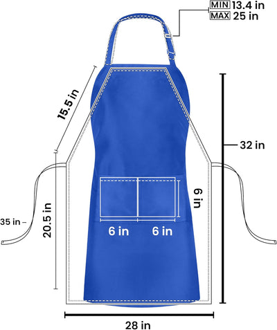 Delantal Chef Ajustable 10 Pzas con Bolsillos Resistente Agua