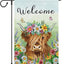 Bandera jardín primavera 12x18" vaca tierras altas