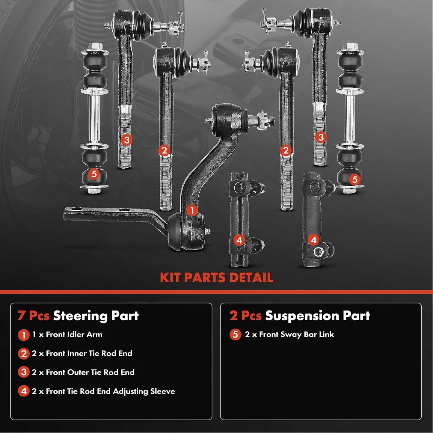 Set 9 eslabones barra estabilizadora comp Chevrolet GMC