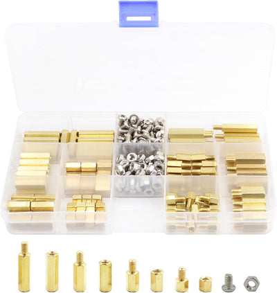 Set 260 pzas espaciador M4 hexagonal latón amarillo