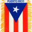 Bandera colgante Puerto Rico 4x6pulg para espejo automóvil