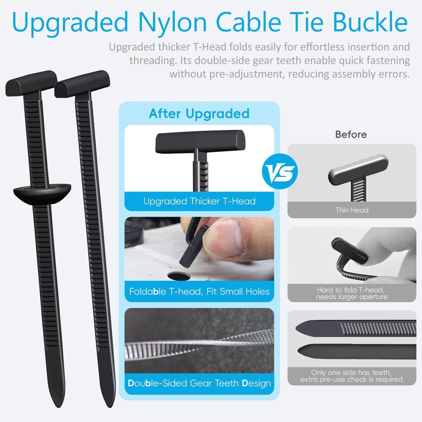 50 Pzas Hebillas Nailon para Bridas Cables