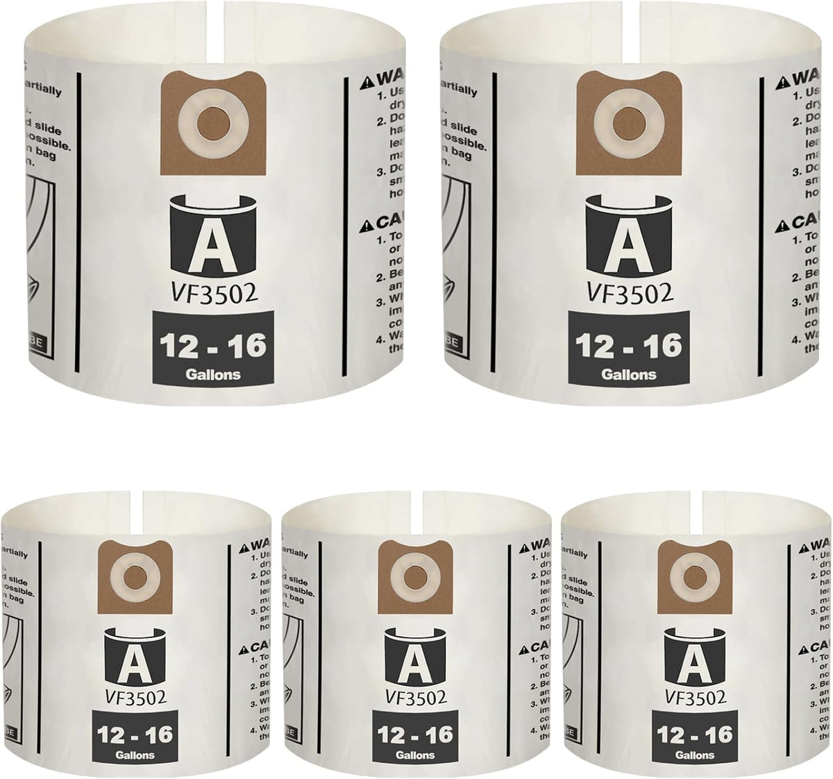 5 Pzas Bolsas Filtro Aspiradora Ridgid Tamañ A