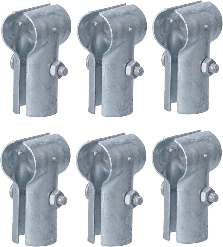 Abrazaderas T para valla acero galvanizado 1-3/8 6 Pzas