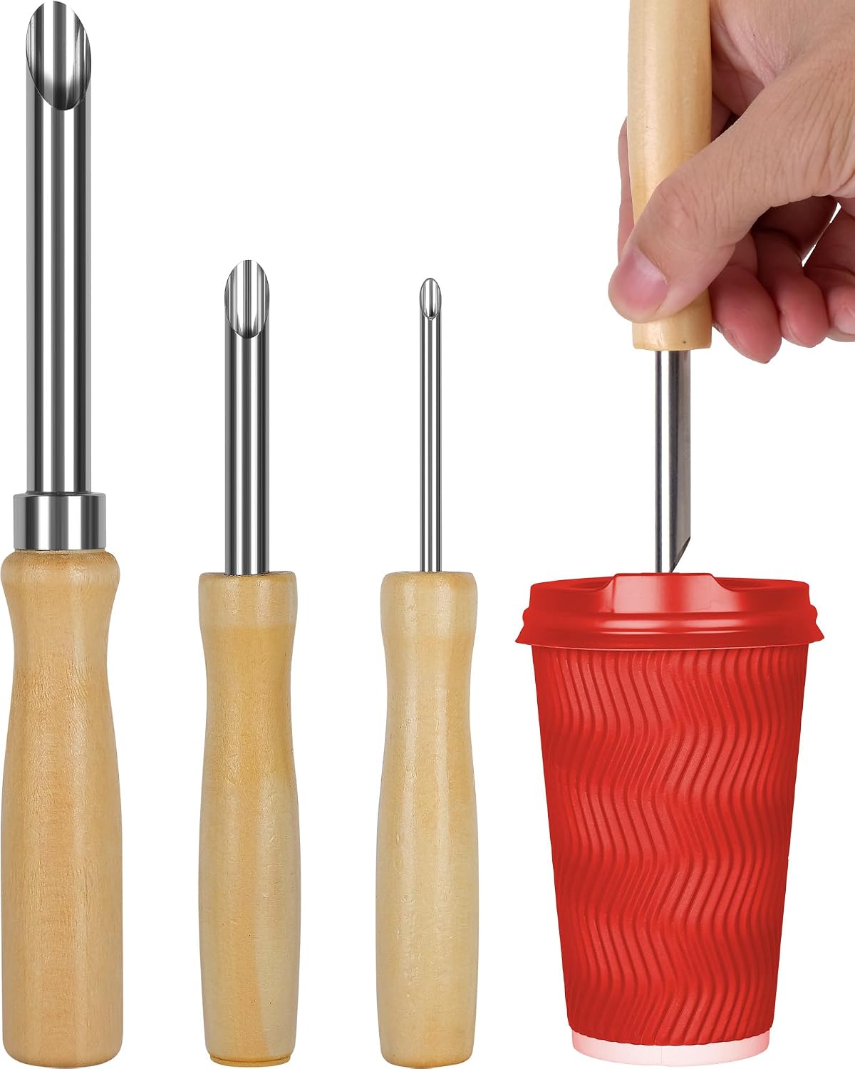 Perforadora paja para tapas plástico limonada paquete 3