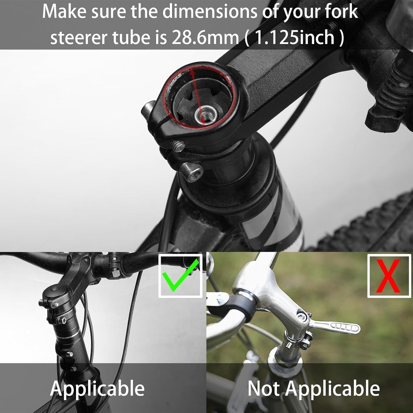 Extensor vástago bicicleta aleación aluminio para MTB