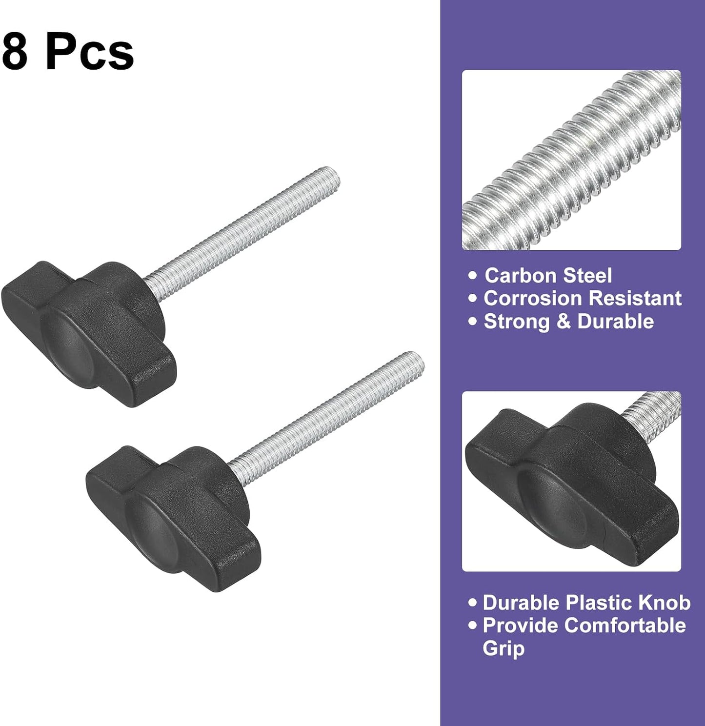 8 Pomos T de Acero Carbono M4 1.378pulg para Reemplazar Perilla