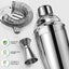 Set coctelera acero inox con soporte y accesorios