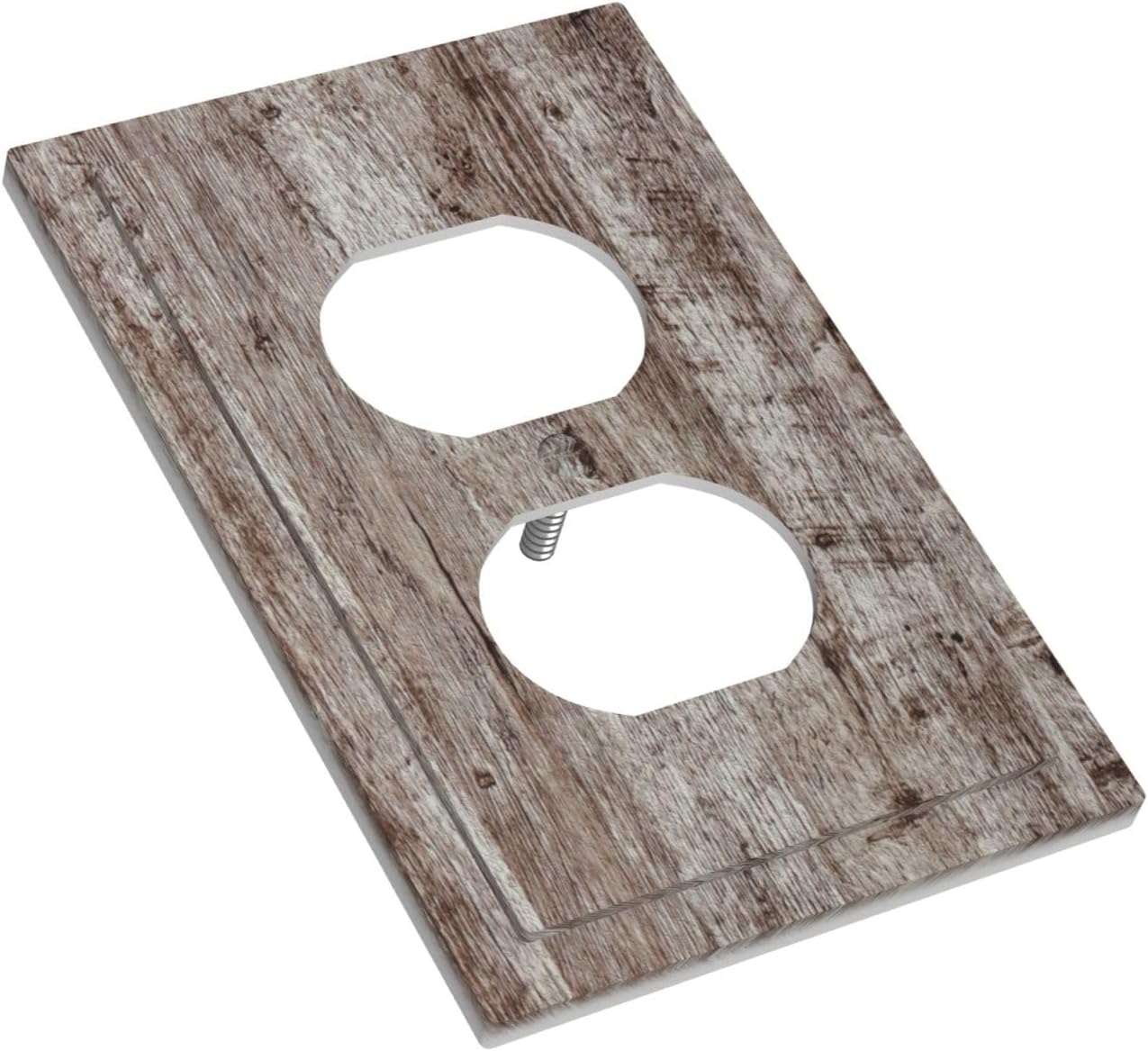Cubiertas enchufes madera rústica gris marrón tablón vintage