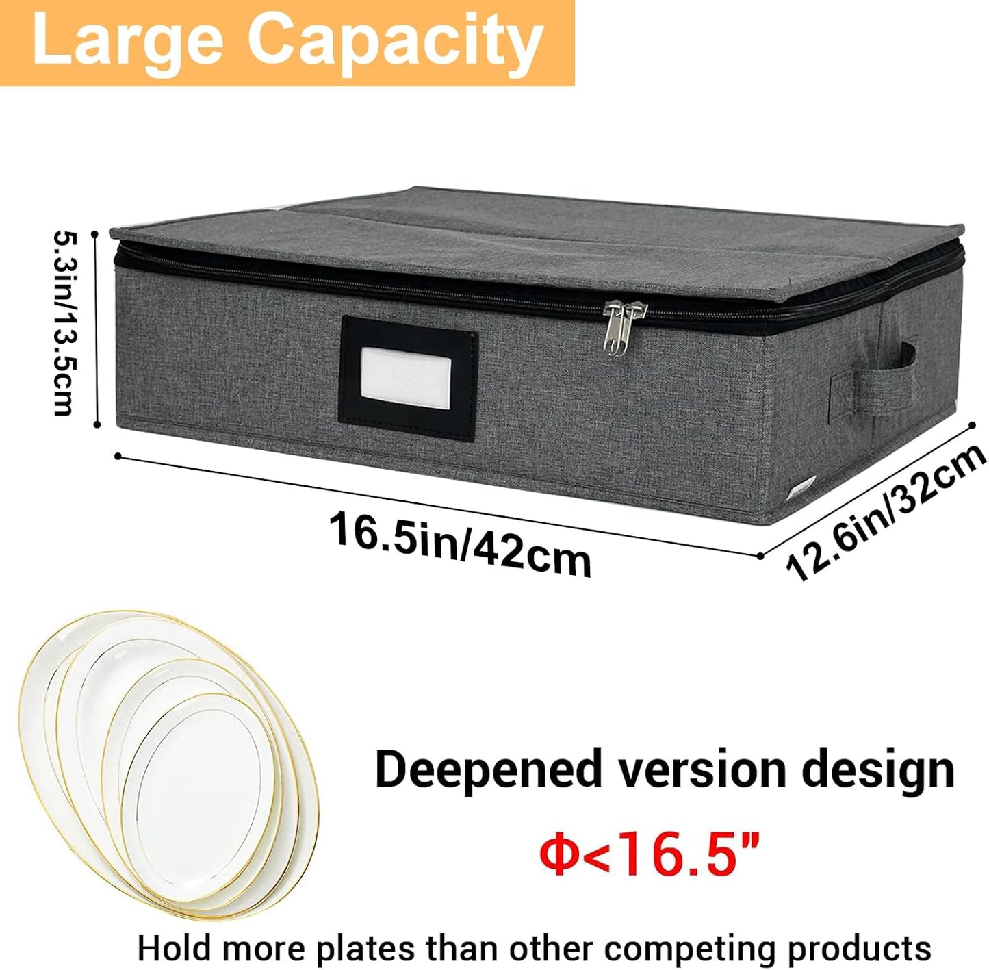 Estuche platos porcelana apilable con cremallera 5.3"