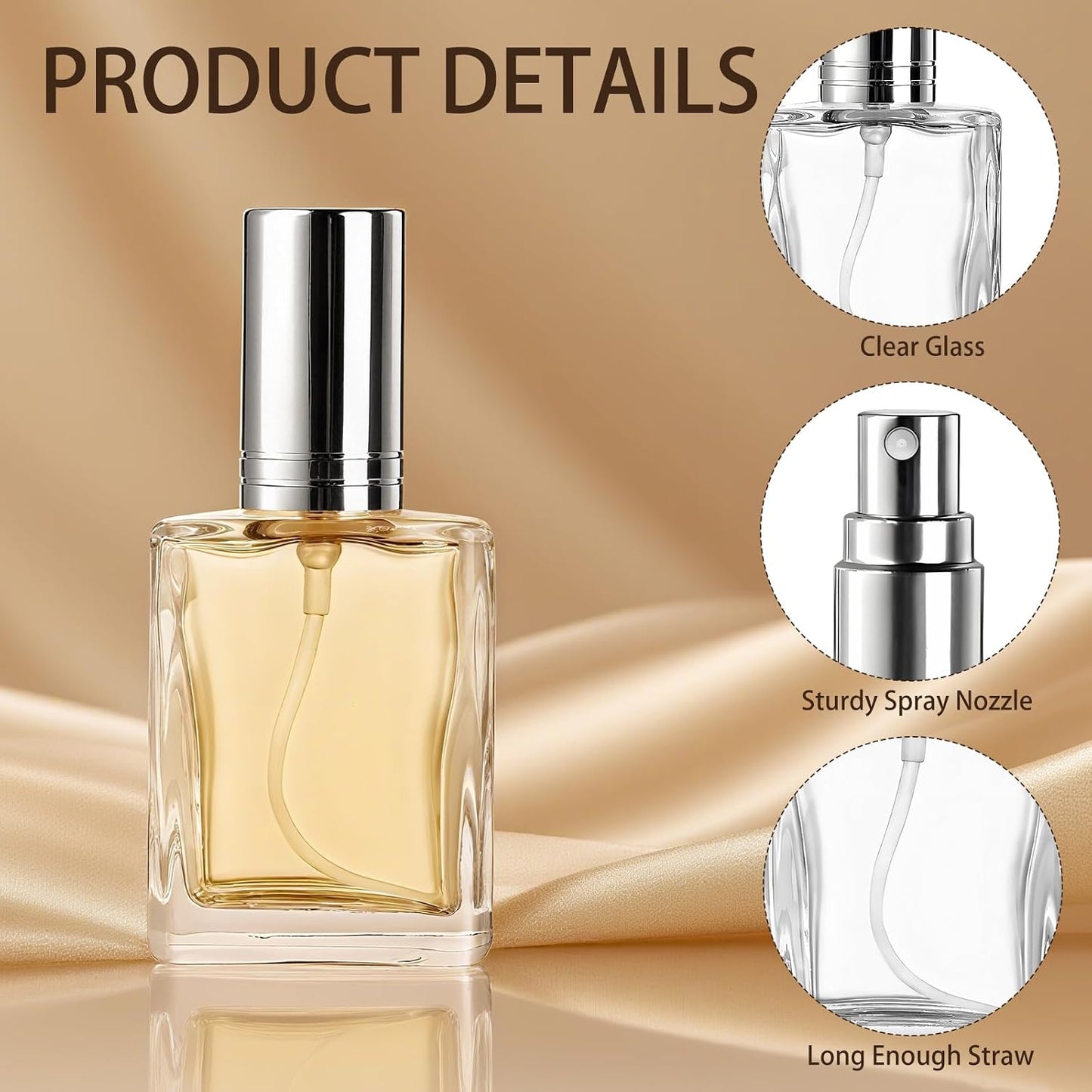 20 Botellas Perfume Vidrio 0.5oz con Cuentagotas para Viaje