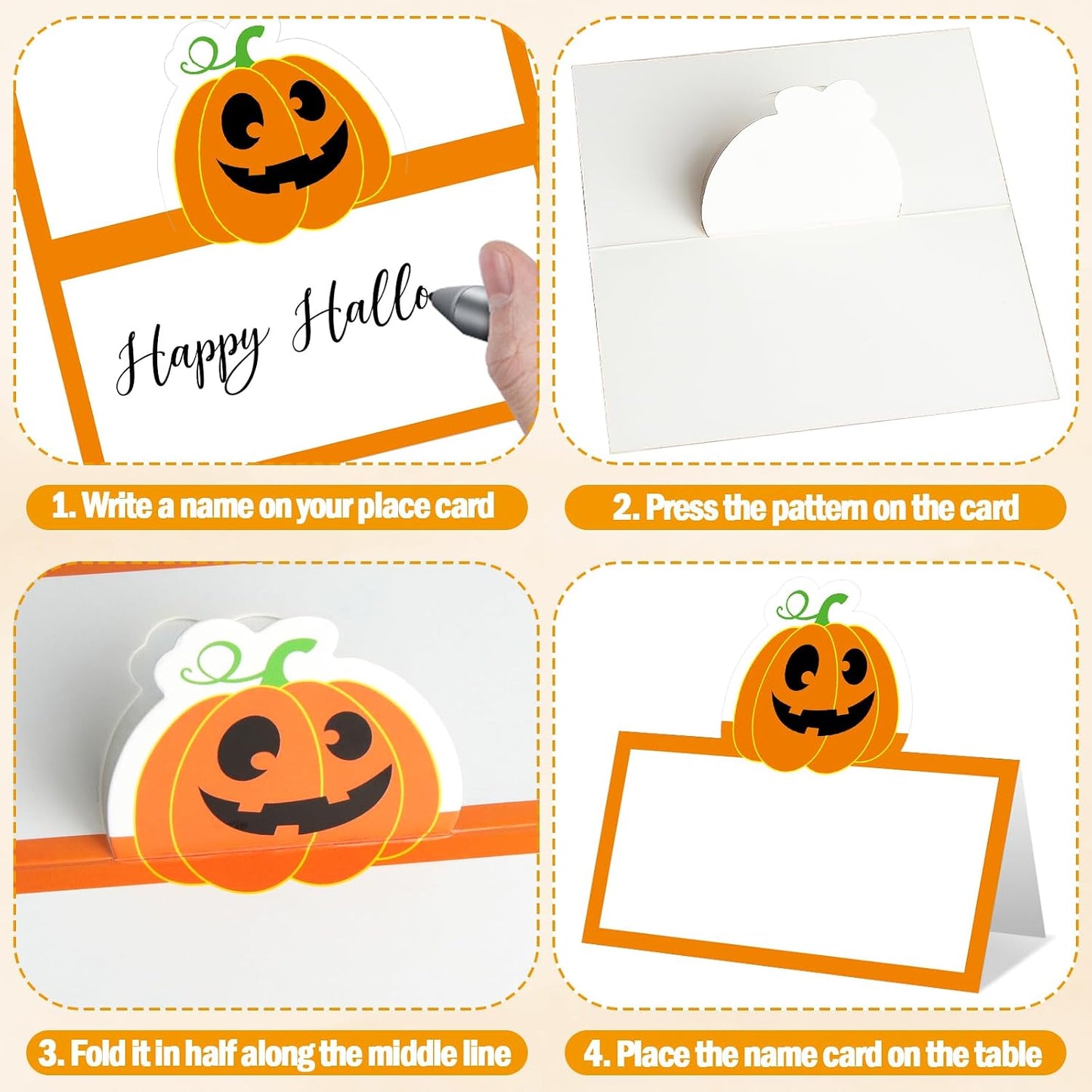48 Tarjetas Halloween Calabaza Fantasma Bruja Etiquetas