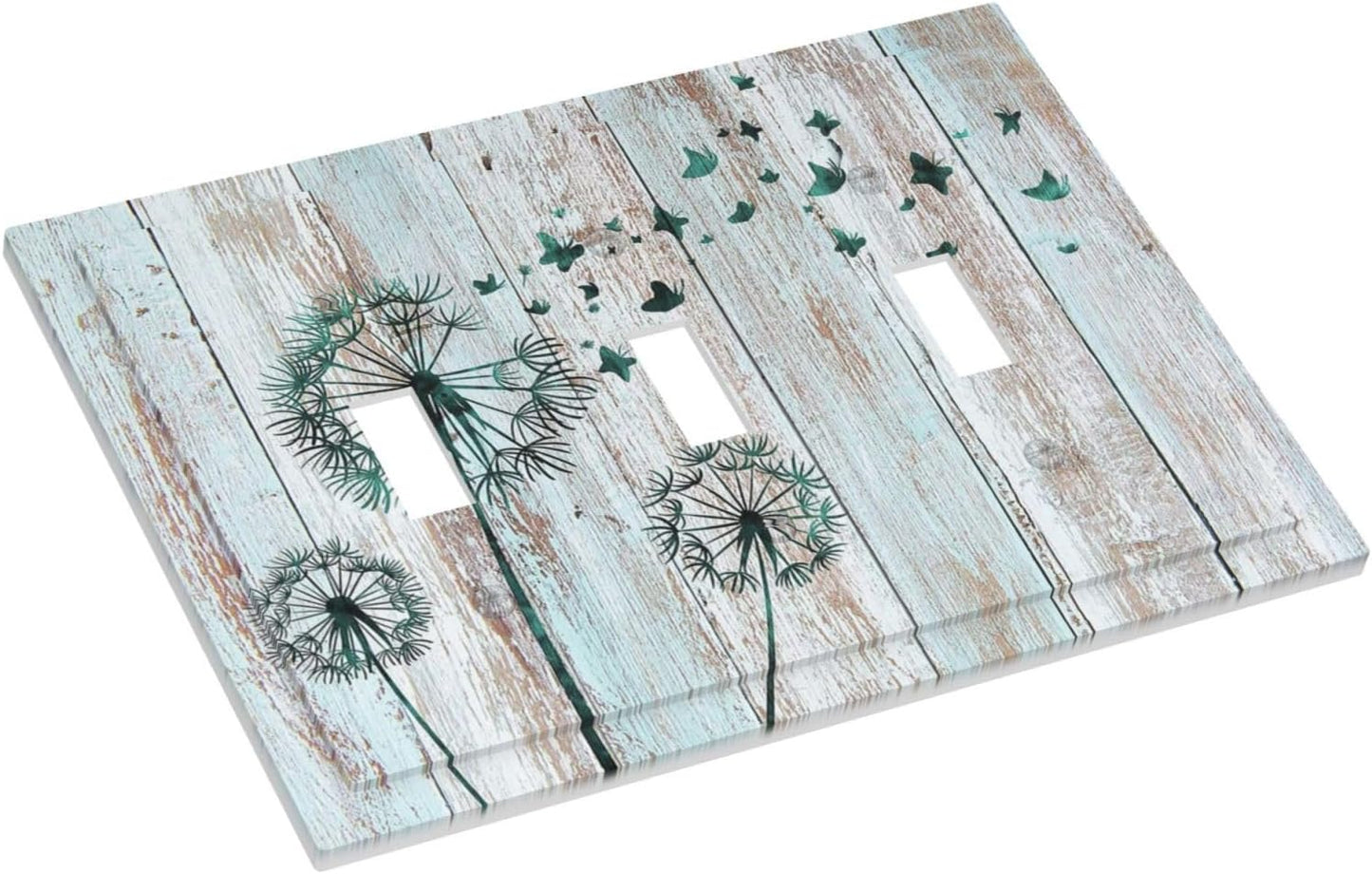 Cubiertas placa interruptor diseño diente león retro gris azul madera