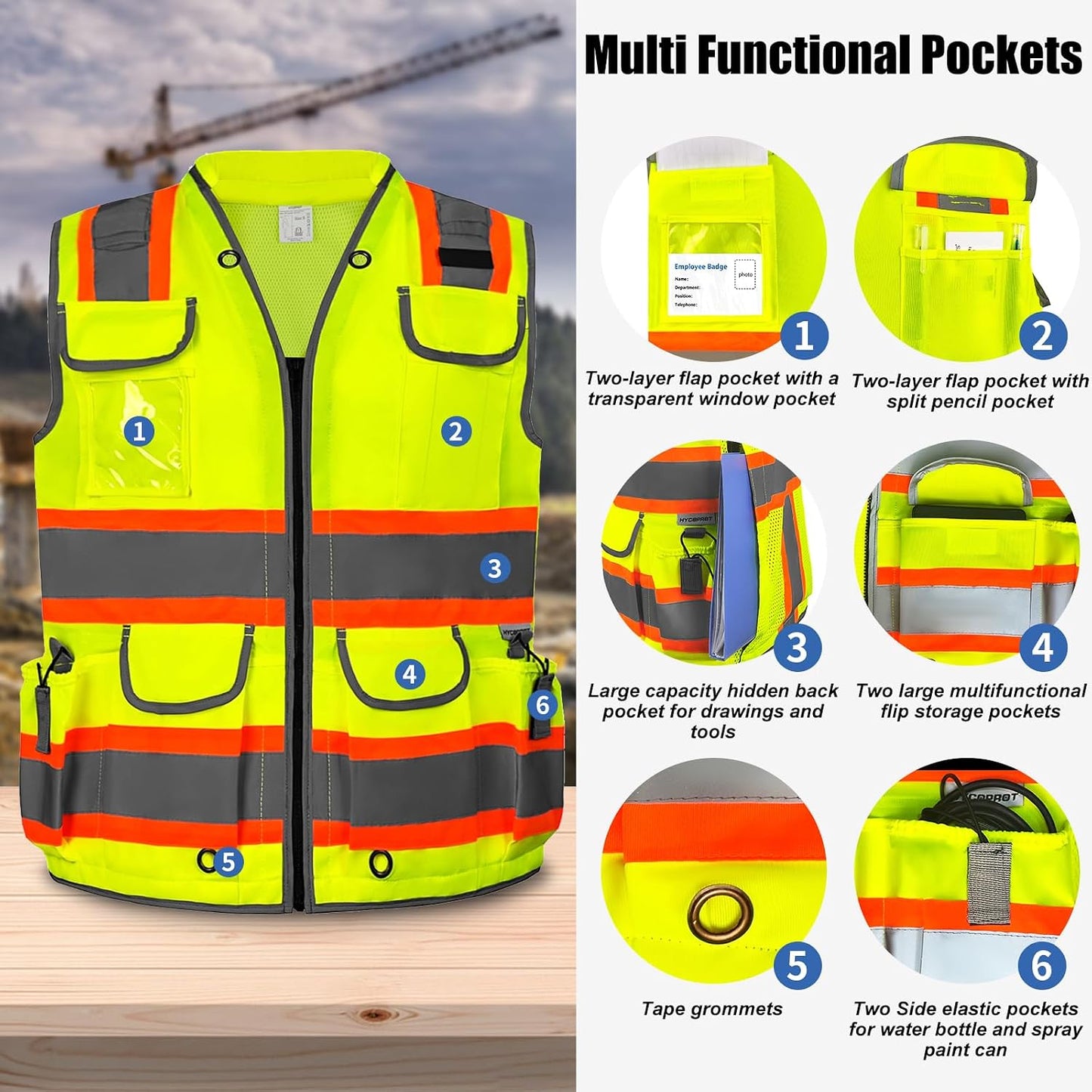 Chaleco seguridad reflectante clase 2 alta visibilidad
