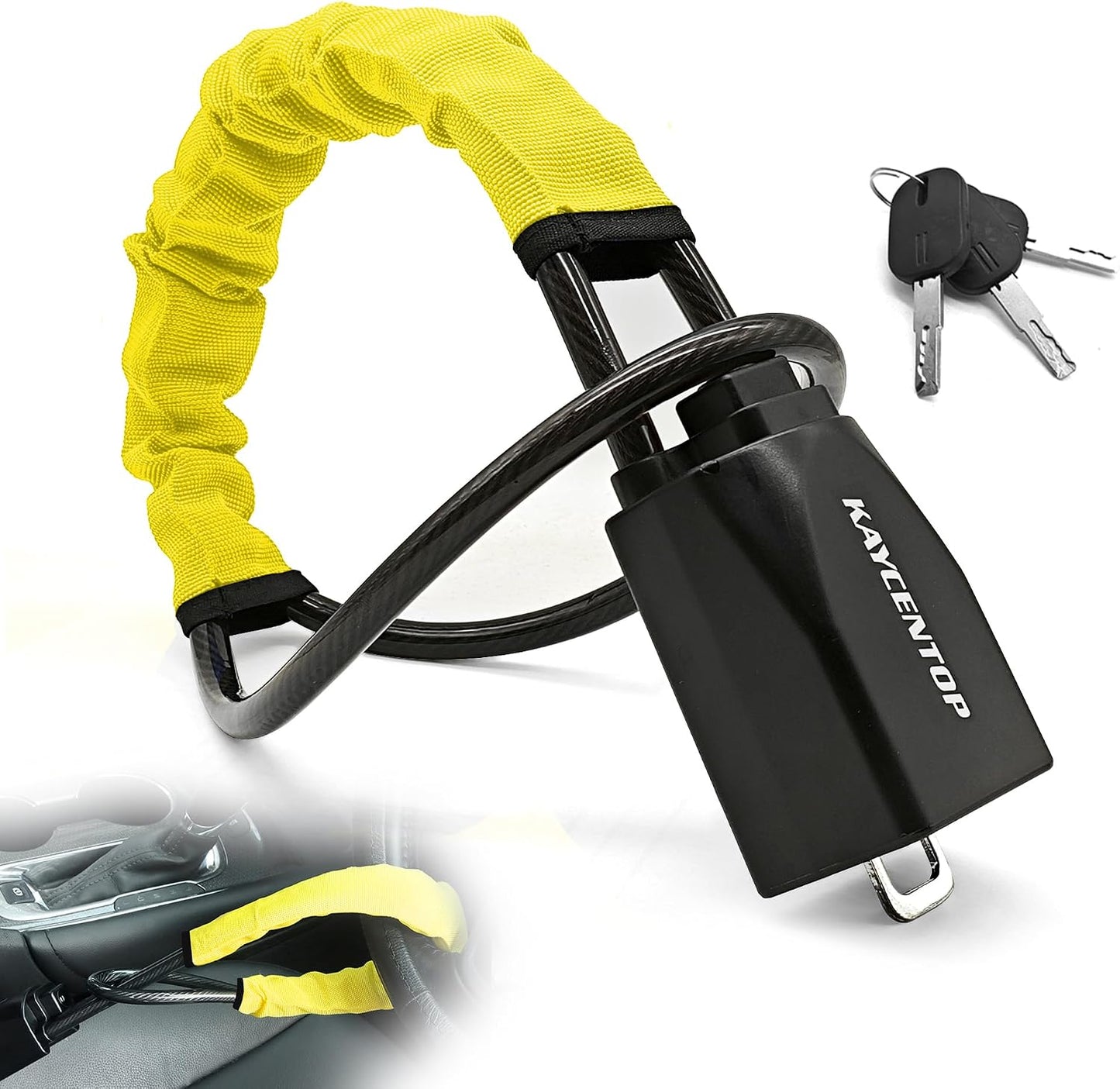 Cerradura volante automóvil antirrobo multifuncional amarillo