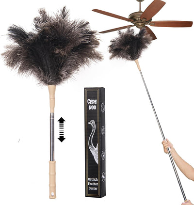 Plumero extensible 47pulg plumas avestruz para techos altos y hogar