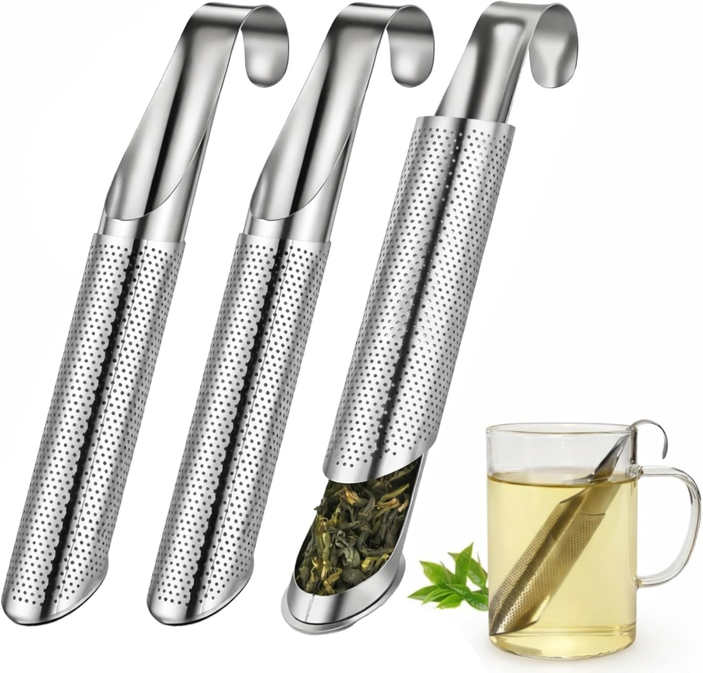 3 Infusores Té Acero Inox Con Mango Largo Regalo