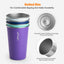 4 Vases Acero Inox 16oz Apilables Viaje Azul Bebé