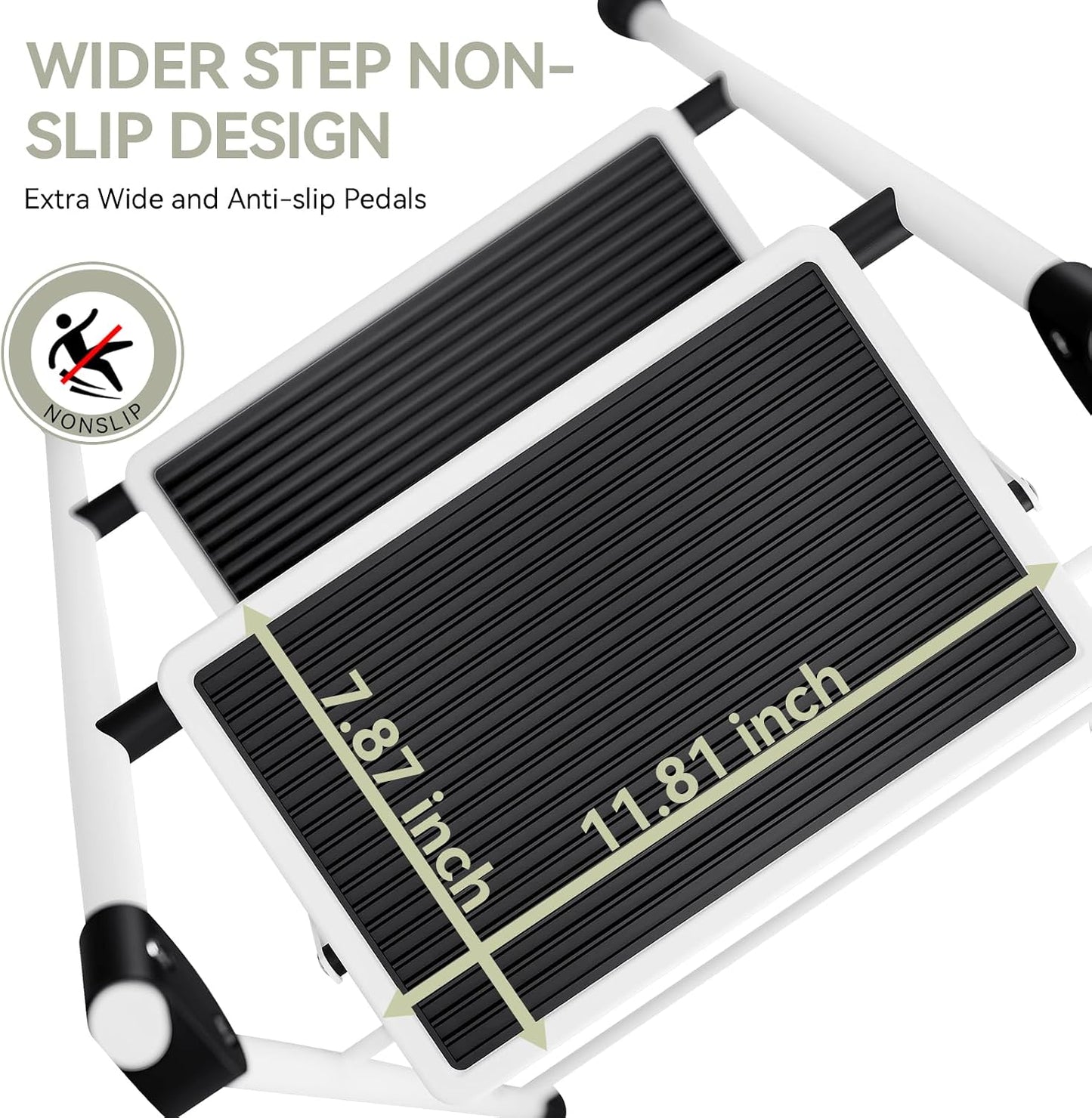 Escalera plegable cocina 2 escalones antiderrap blanca