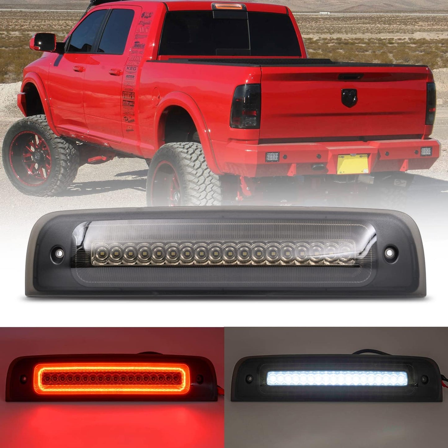 Luz freno LED Dodge Ram 2009- rojo estroboscópico