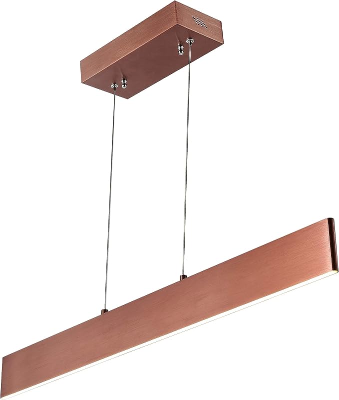 Colgante lineal bronce anodizado 32" LED cocina comedor