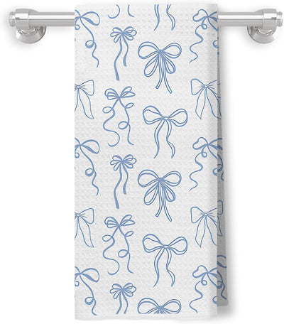 Toalla de cocina con lazo azul para baño y cocina 16 x 24 pulgadas