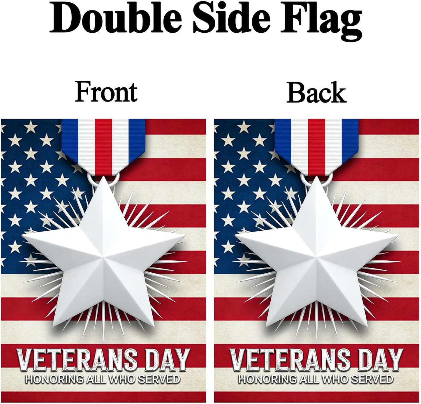 Bandera jardín 28x40pulg doble cara honra veteranos