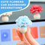 4 Pzas Jarrón Hortensias para Tablero Auto Decoración Interior