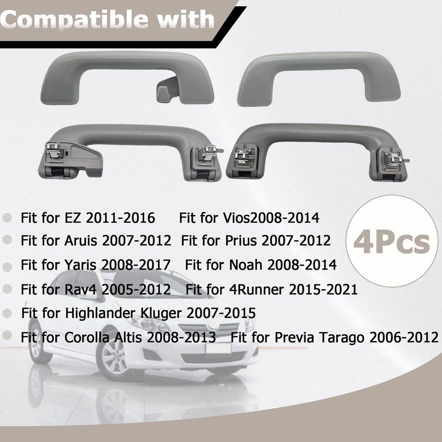 4 Pzas Tiradores Techo Interior Toyota Corolla 4Runner 05-21