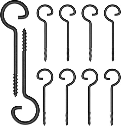 10 Ganchos Techo Metal Rústico Negro 6pulg 35lb