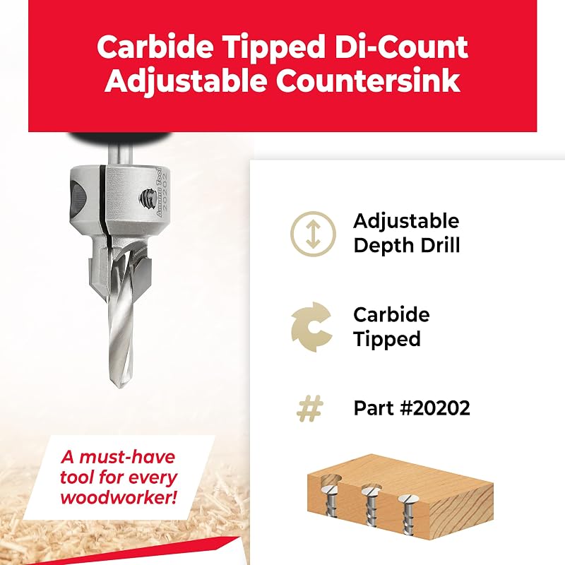 Avellanador ajustable Di-Count para taladro 1/4-13/32 madera