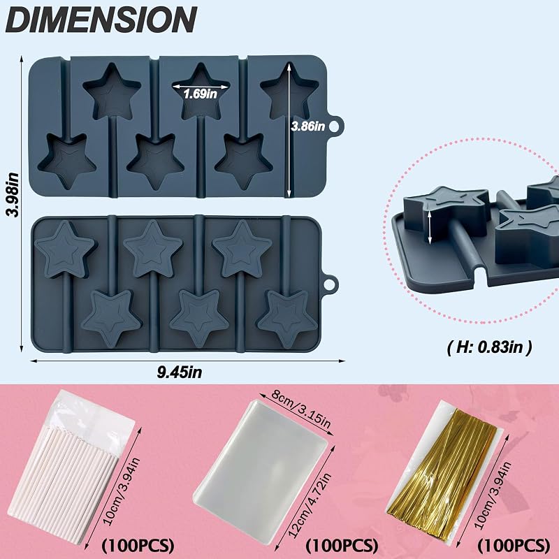 Moldes silicona estrella para dulces 4 de julio