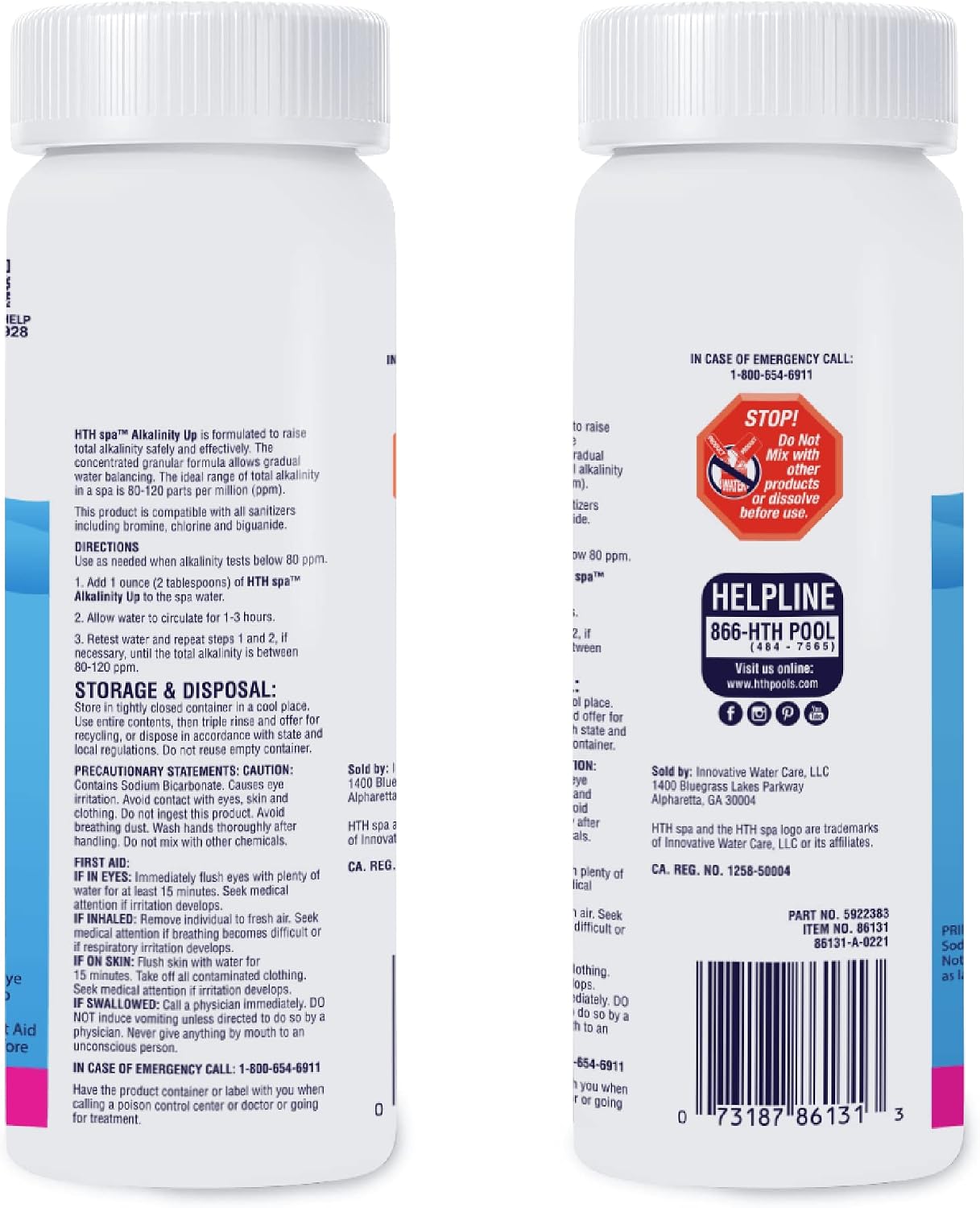 Químico para spa 86131 alcalinidad 1.25lbs