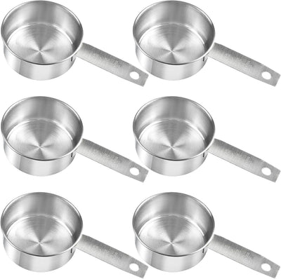 6 Tazas Medidoras Acero Inox 4.2oz Cucharas Sensación Mano