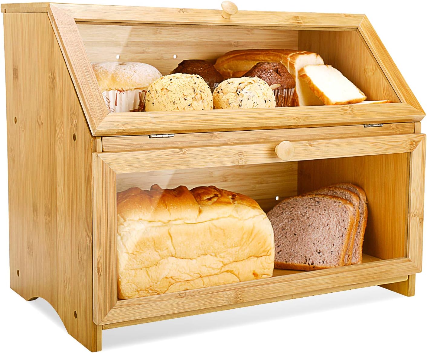 Panera doble capa bambú natural para encimera cocina