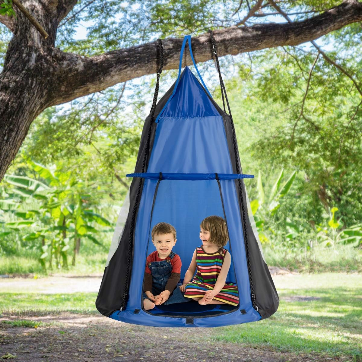 Tienda campaña colgante 2en1 40pulg para niños azul