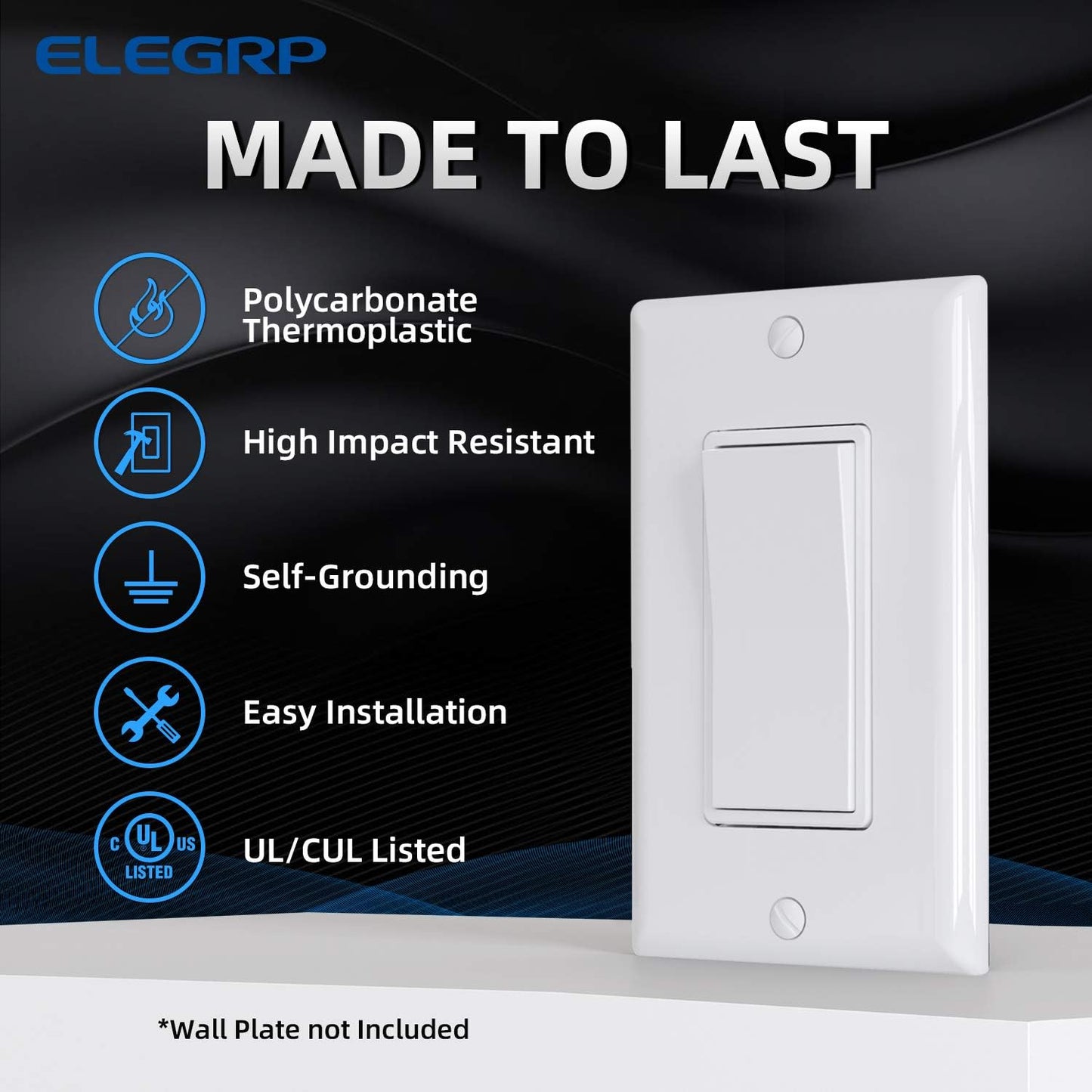 Interruptor decorativo 4 vías 120-277V basculante para pared