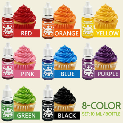 Colorante natural para alimentos 8 tintes líquidos vibrantes sin tinte artificial