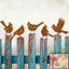 5 Pzas Decoración Pájaros Oxidados Jardín