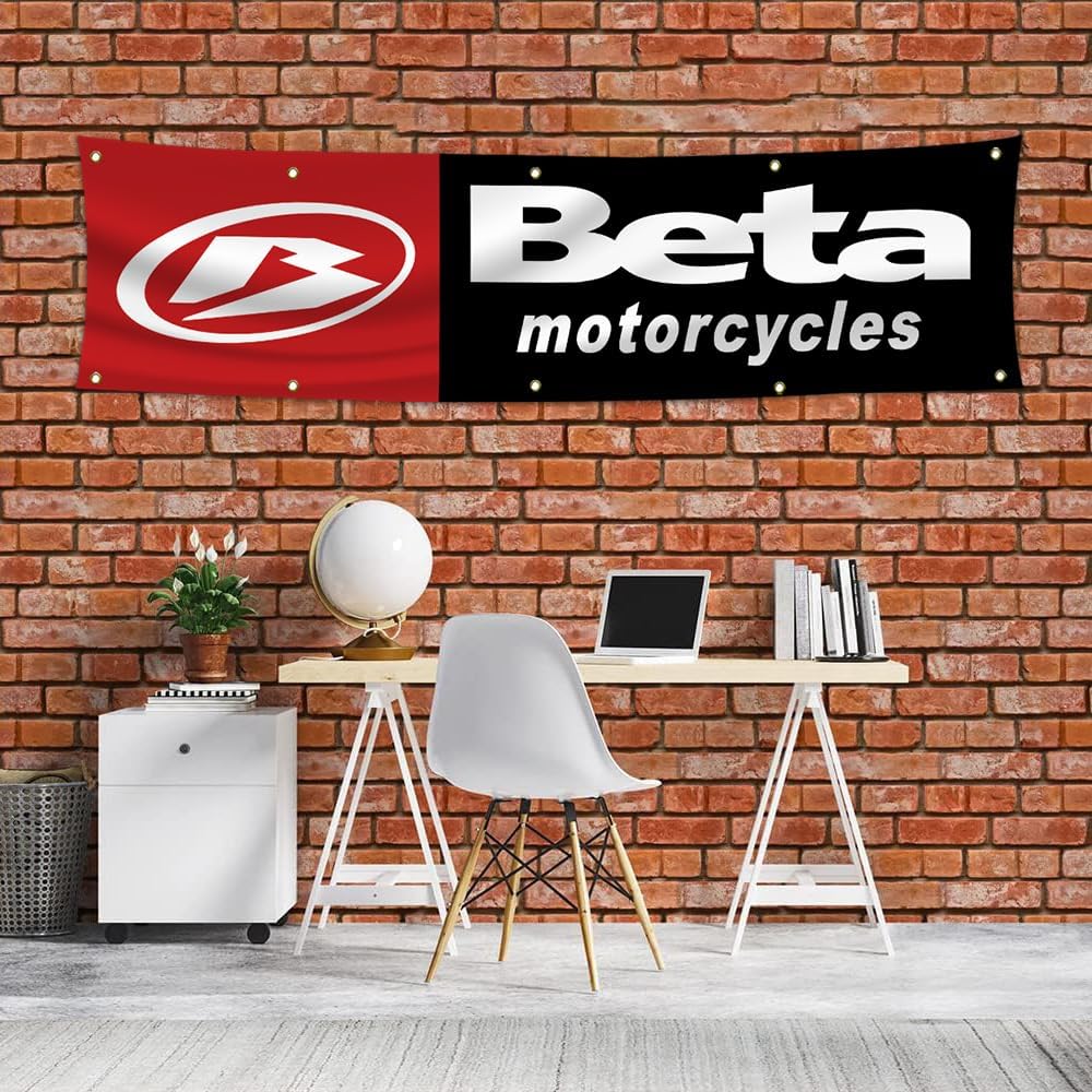 Bandera betas motocicleta 2x8ft para tienda garaje