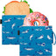 Bolsa sándwich doble capa reutiliz. tiburón pack 2