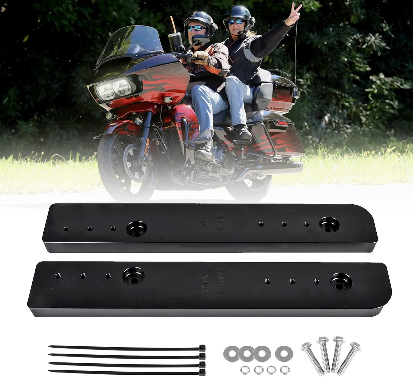 Kit reubicación Tour-Pak soporte ajustable comp Harley