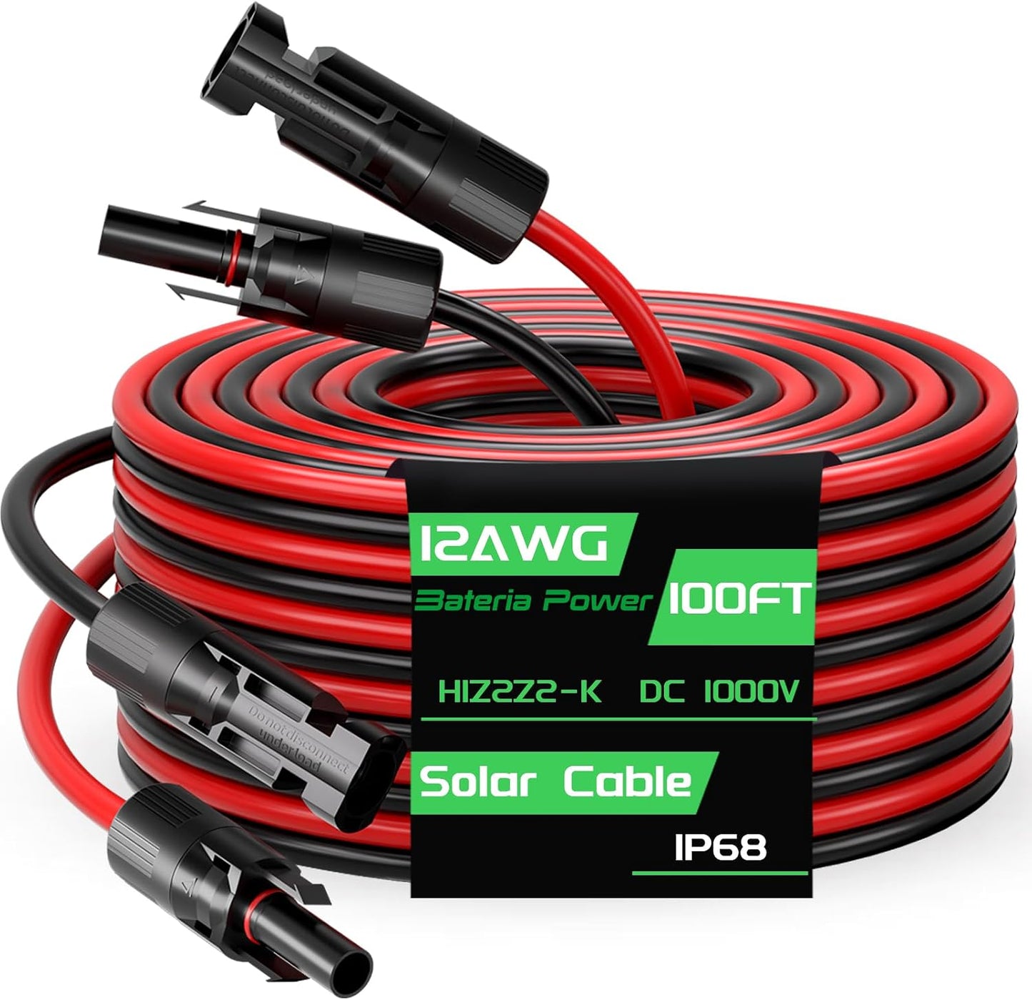 Cable extensión solar 100ft set 2 con conectores