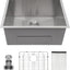 Fregadero lavandería 25x22" acero inox topmount