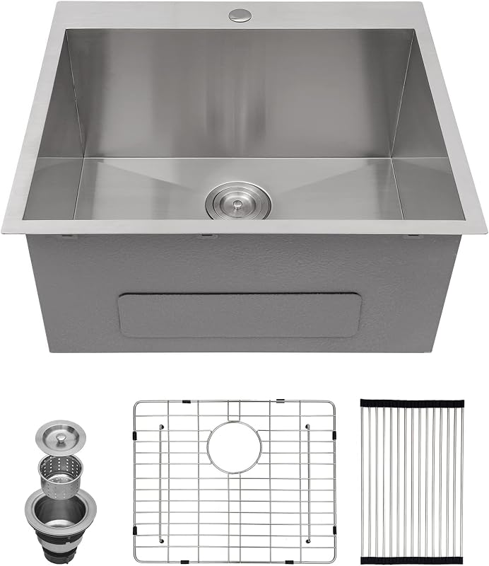 Fregadero lavandería 25x22" acero inox topmount